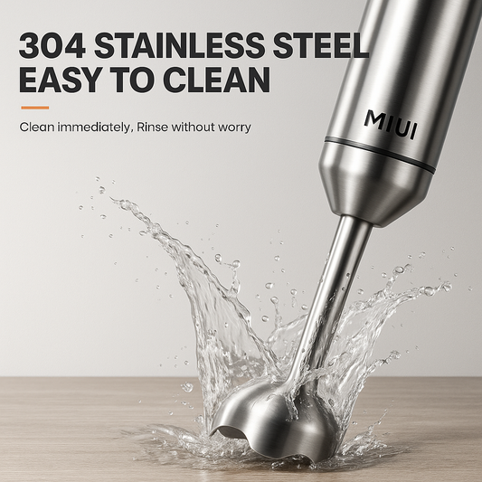 MIUI 1000W 4-in-1 Hand Immersion Blender, Powerful Stainless Steel Stick Mixer with 700ml Beaker, 500ml Chopper, and Whisk